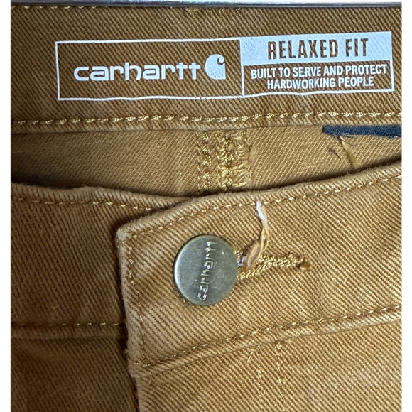 Carhartt Double Knee Pants Mens Size 32x29 Brown Relaxed Fit Rugged Flex - Picture 3 of 6